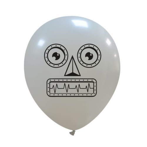 Robot face custom printed balloon
